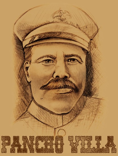 Pancho Villa Sketch as a General