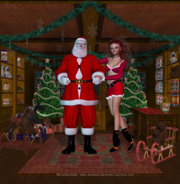 Santa and an elf...