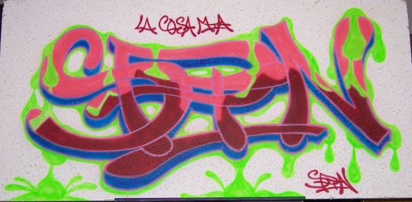 Spin Off Tag graffiti piece spray paint