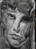 expressionist study of jim morrison, lizard king 