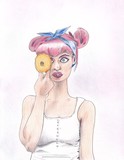 Peek-a-boo Doughnut Girl