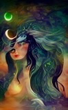 Green Eyed Moon Goddess