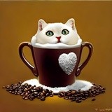 Cat in a coffee cup