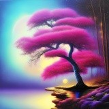 Bright pink bonsai
