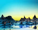  A cold bluish landscape 