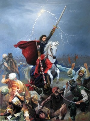 The appearance of St. George, patron saint of the 