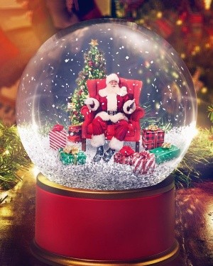 santa in ball