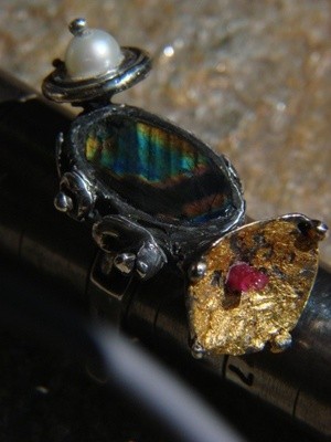  Art ring Wearable Art, Sterling . Art- Fashion .Mirek Gomolk Art Line Studio