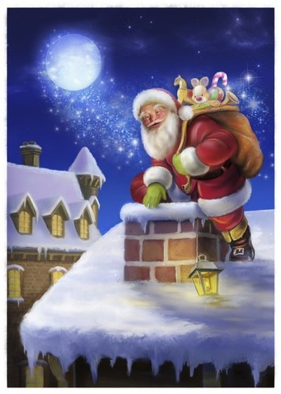 Santa in Chimney