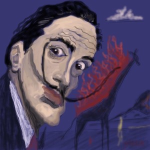 Dali with his burning giraffe