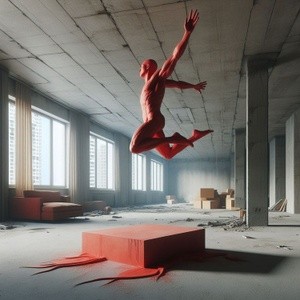 Red jumping