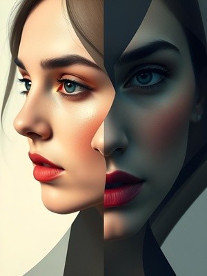 Dual Faces of a Woman