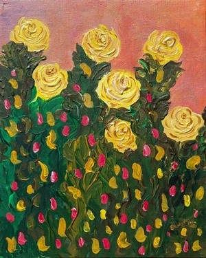 Twin Roses Yellow - Diptych
