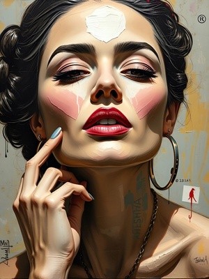 Elegant Woman with Bold Makeup