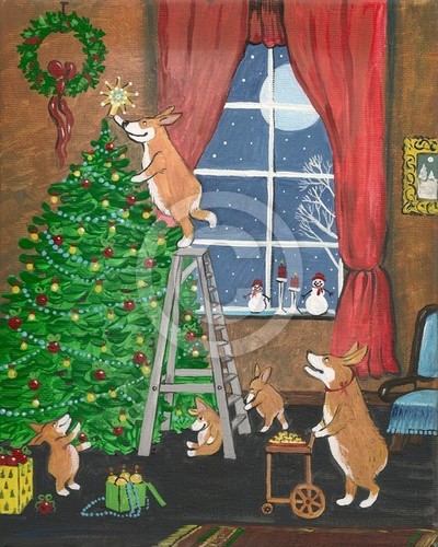 Corgi Family Christmas