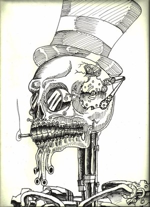 Steampunk Skeleton with Tophat