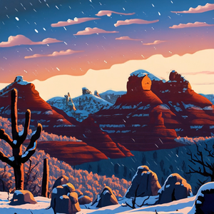Sedona snowy sunset 2