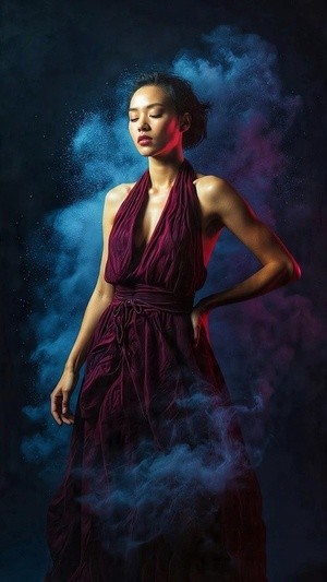 Elegant Woman in Vaporous Light