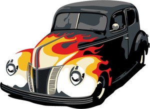 car with flame