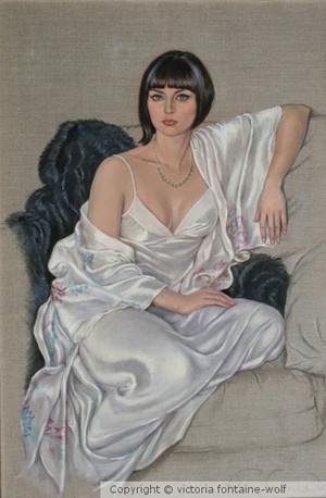 rebecca in white satin