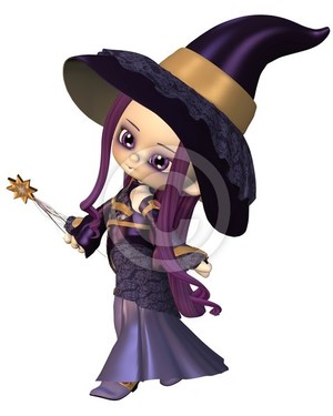 Cute Toon Female Wizard