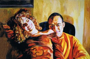 my twin brother and his wife  artworks painting artist painter raphael perez
