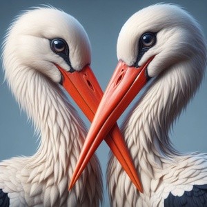Storks in love