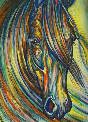 Horse Art Giclee Print On Canvas