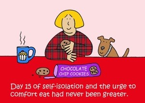 Self-isolation Comfort Eating Cartoon