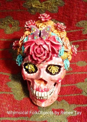 Pink Flower Skull