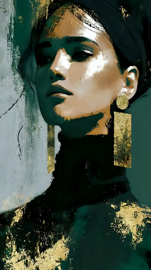 Elegant Woman with Gold Earrings
