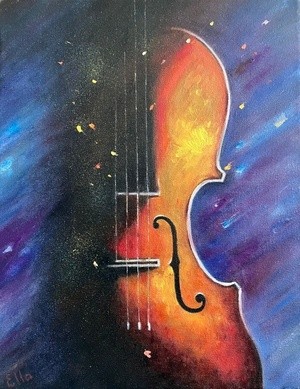 The Soul of Violin. Abstract. Oil on canvas, 11” x14”