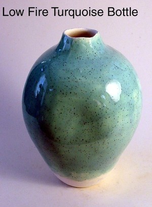 Low Fired Turquoise Bottle
