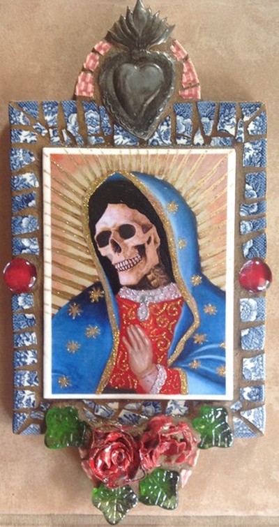 Virgin de Guadalupe- Dia de Los Muertos Retablo