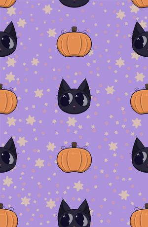 Black Cat and Pumpkin Pattern
