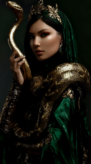 Majestic Woman with Golden Snake