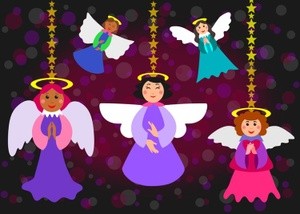 Background with christmas angels