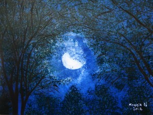 Moonlit trees