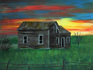 Old House by the sunset