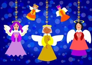 Background with christmas angels