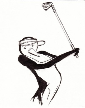 Golfing Penguin No.2