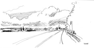 Drawing the outskirts of the small village Vivild 