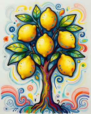 Vibrant Lemon Tree Artwork