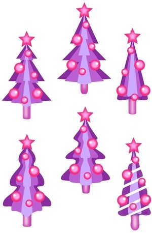 Christmas trees with star and balls