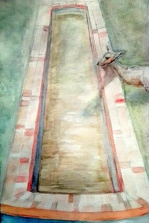 Falkirk Waterlily Pond Watercolor