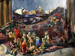 nativity scene  on kelem tapestry