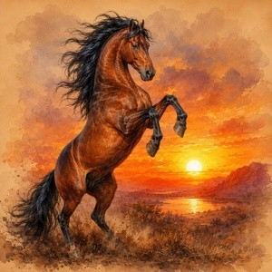 Rearing Stallion