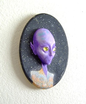 Purple Alien Sculpture