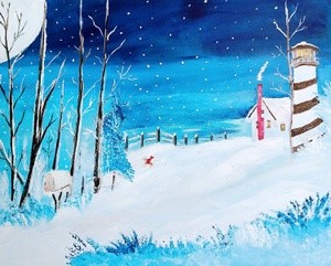Winter Lighthouse Moment Painting # 52