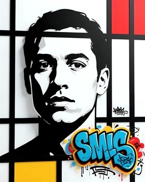 Portrait with Graffiti Elements